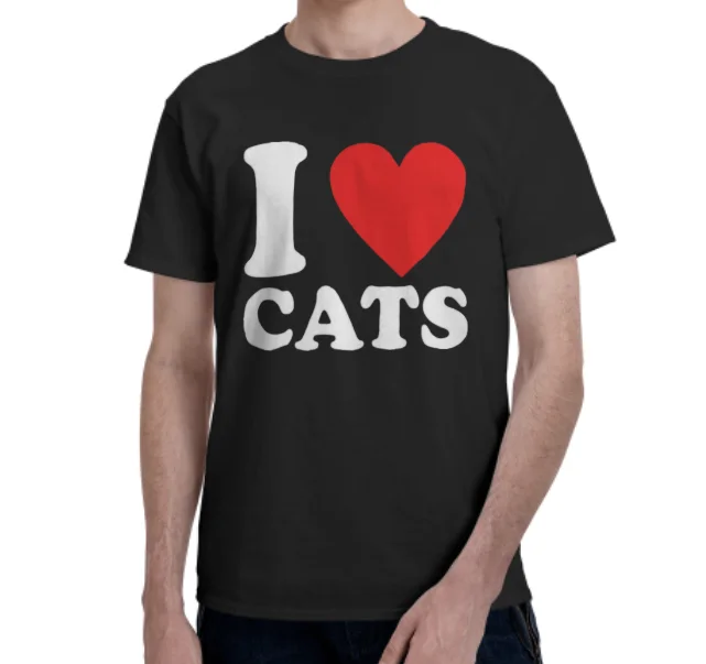 

Футболка с надписью «I-Love-cat», забавная черная футболка на День Матери и отца