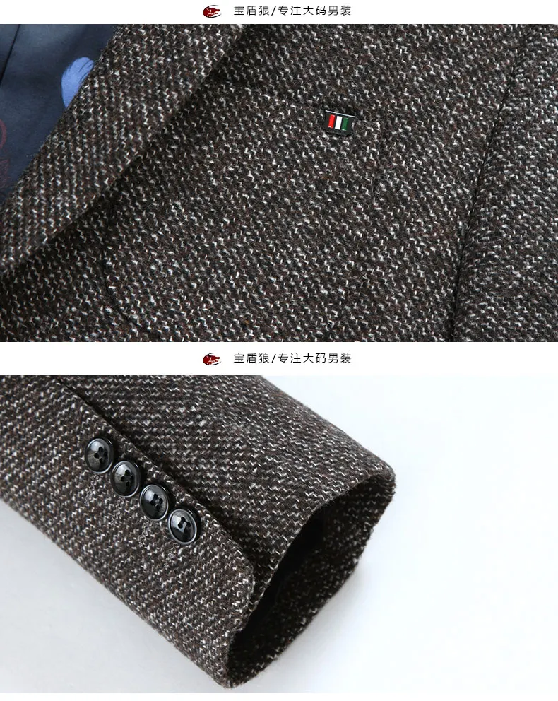 

5XL 6XL 10XL Casual 8XL Men Knit suit business loose Costume Homme Blazer Masculino Male Woolen Suits vintage Jacket coat
