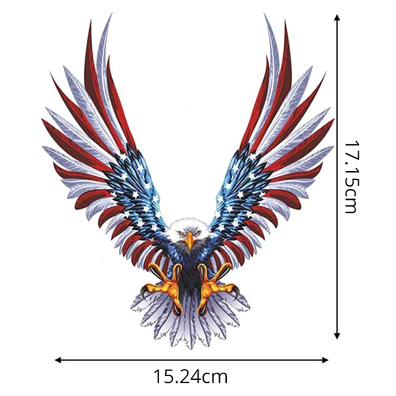 

15.24*17.15cm American Bald Eagle Flying Eagle US Flag On Wings Car Helmet Sticker Auto Bumper Decal Decoration Accessories