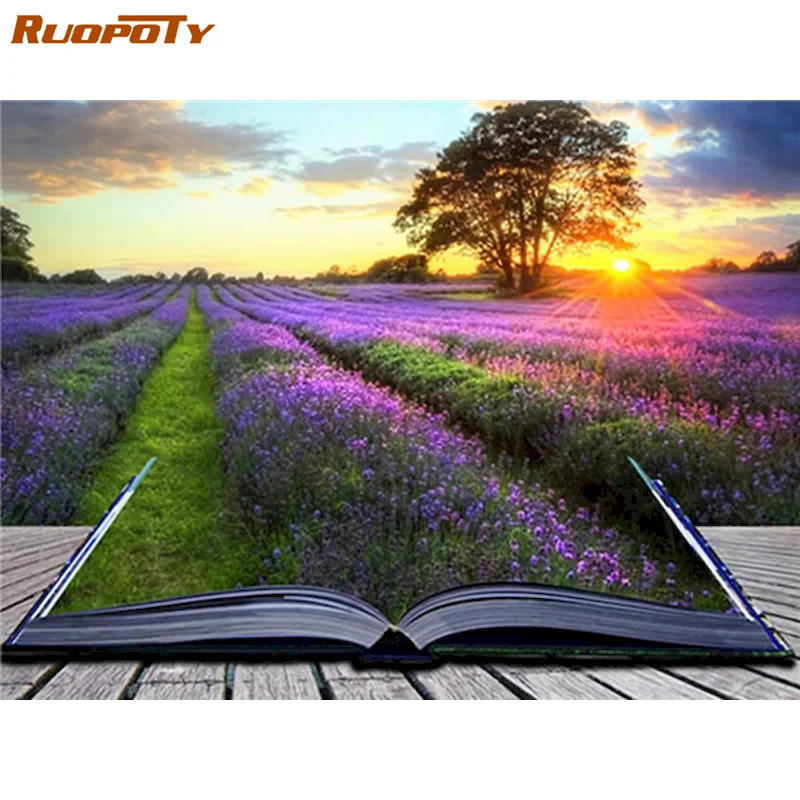 

RUOPOTY Frame Diy Paint By Numbers Kits Flowers Modern Acrylic Wall Art Home Decors Coloring By Numbers For Diy Gift 60x75cm