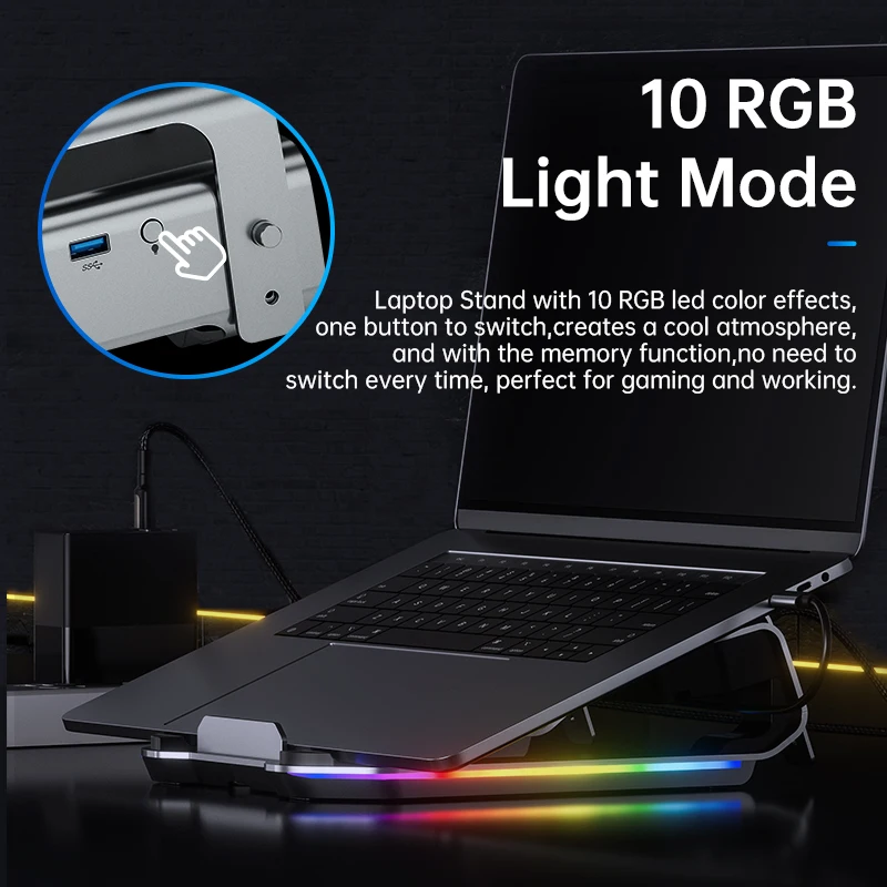 Док-станция KUULAA для ноутбука usb-хаб USB C 4 порта 3 0 10 RGB подсветки быстрой зарядки