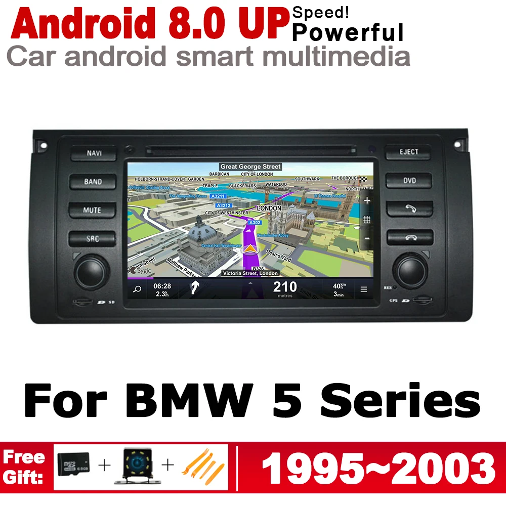 7&quot HD Stereo Android Car DVD GPS Navi Map For BMW 5 Series E39 1995~2003 2 DIN multimedia player radio System | Автомобили и
