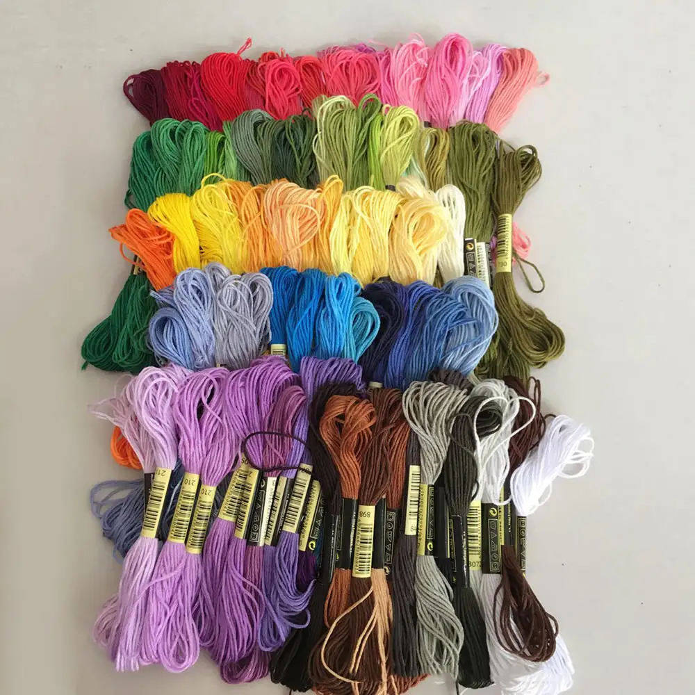 100 шт. разноцветная нить для вышивки крестом сделай сам хлопковая Смешанная шитья