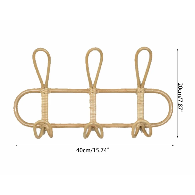 

Rattan Wall Hooks Garments Organizer Rack,Clothes Hat Hanging Hook Rattan Hanger,Room Decor Hanger