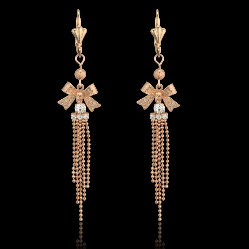 

Summer Sweet Bead Tassel Dangle Drop Earrings Wholesale Cubic Zirconia Earrings For Women