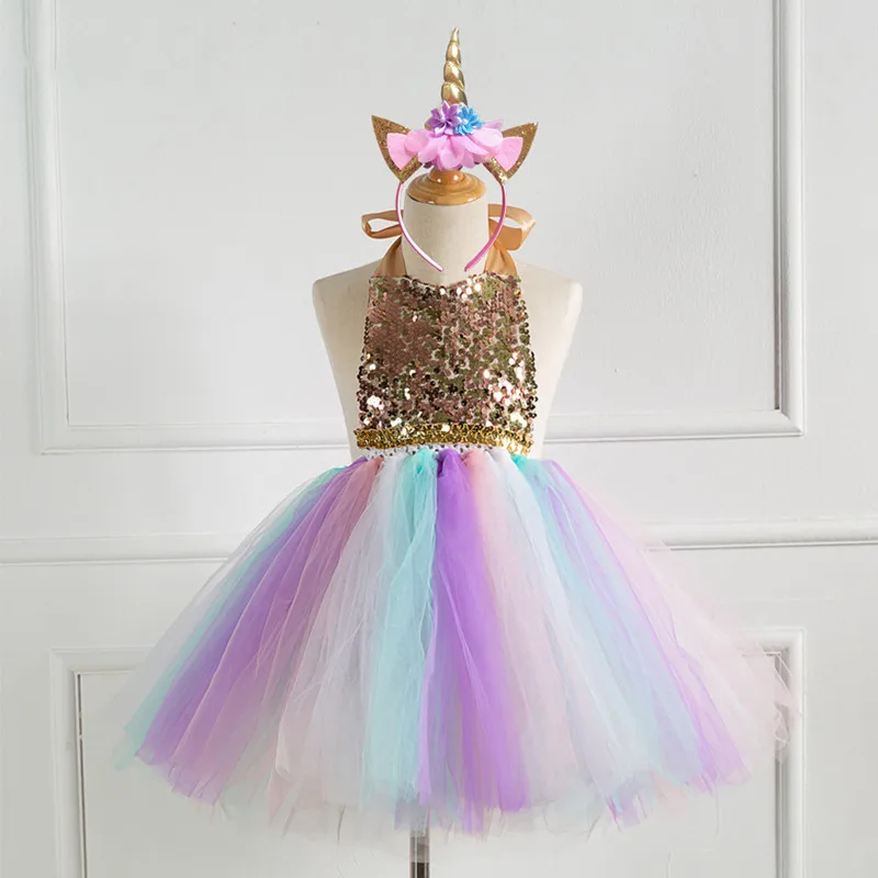 /Единорог) Детский Пижамный костюм на день рождения вечерние платья для девочек с