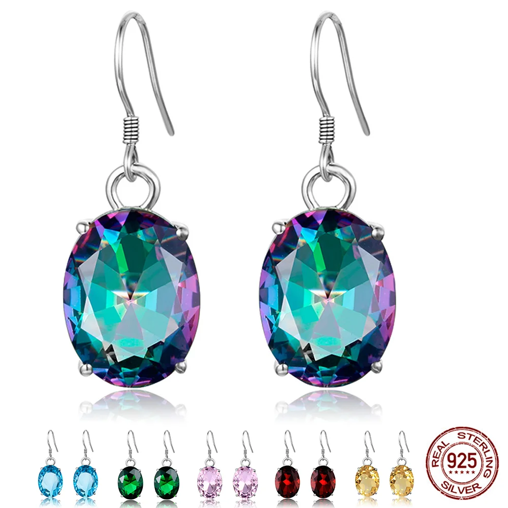 

Женские серьги-подвески из серебра 925 пробы с Мистик-топазом