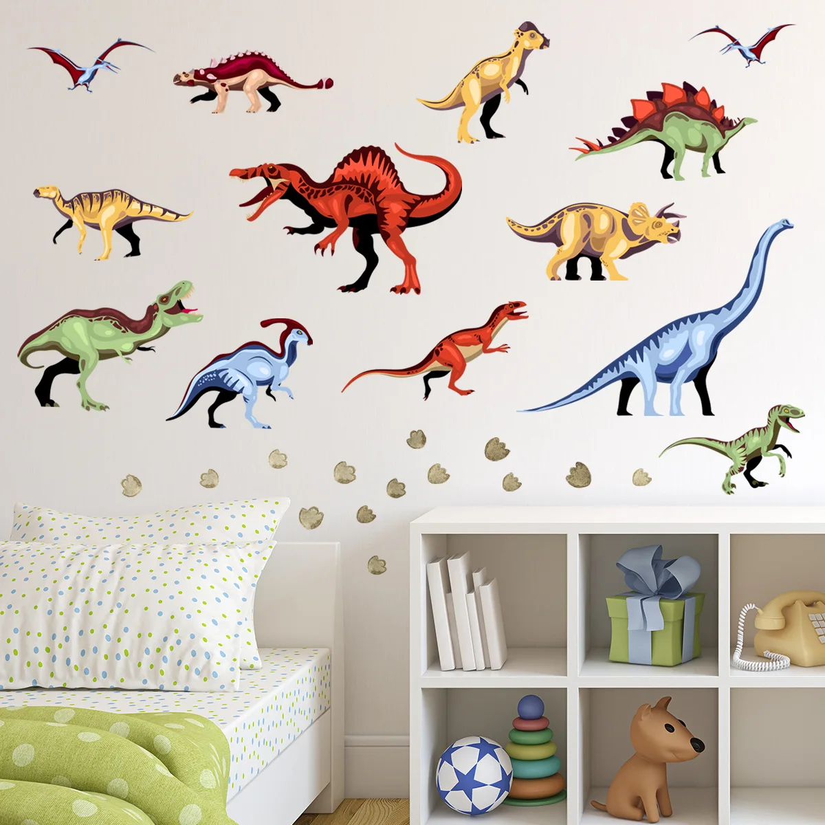 

Self-adhesive DIY Dinosaur Wall Stickers Boy Room Teen Boy Room Decals Nursery Wall Decoration Creative Wallstickers Poster
