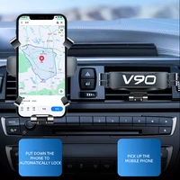 for volvo v90 gravity car mount for mobile phone holder car air vent clip stand cell phone gps support laser engraved logo