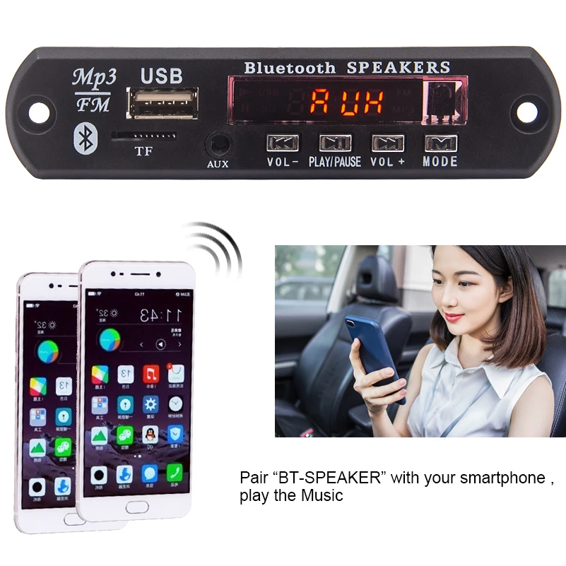 Автомобильный приемник декодер с Bluetooth 5 0 и цветным экраном разъем AUX 3 мм |