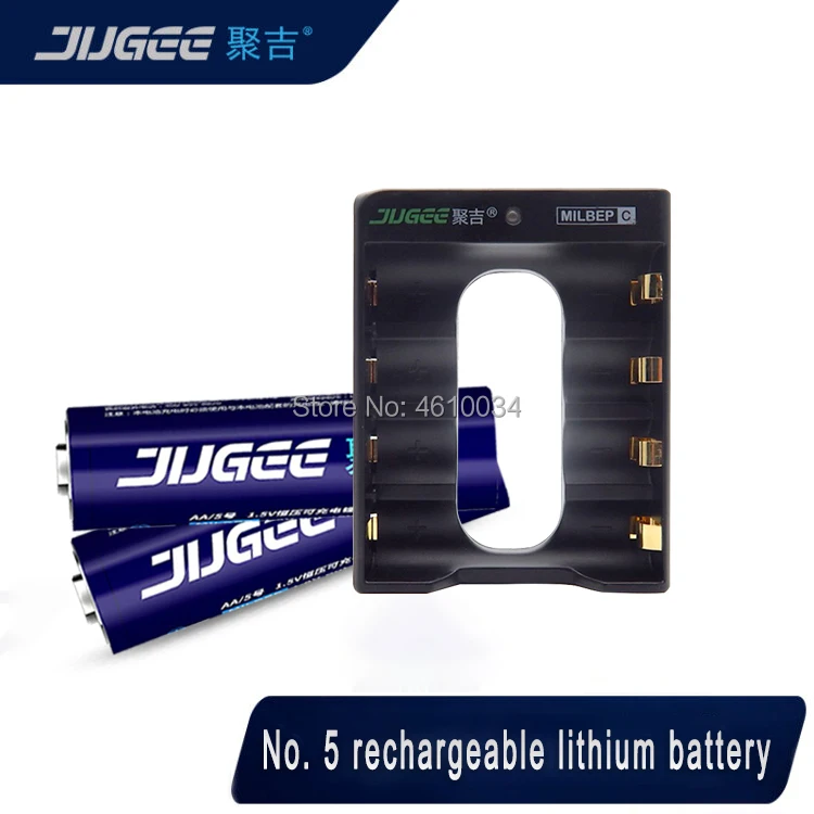 Jugee AA 1 5 V 3000mWh литий ионный аккумулятор перезаряжаемый + 4 канала полимерный