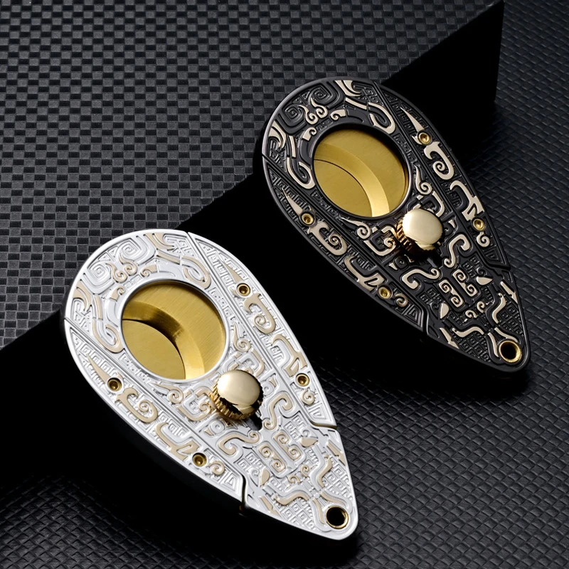 JIFENG Vintage Super Sharp Cigar Cutter Delicate Stainless Steel Cigar Scissors Tobacco Cutting With Gift Box