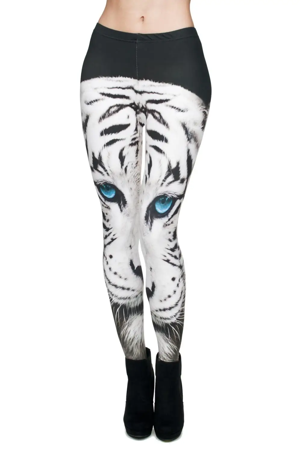 Леггинсы женские из полиэстера с принтом Тигр и высокой талией|Легинсы| |