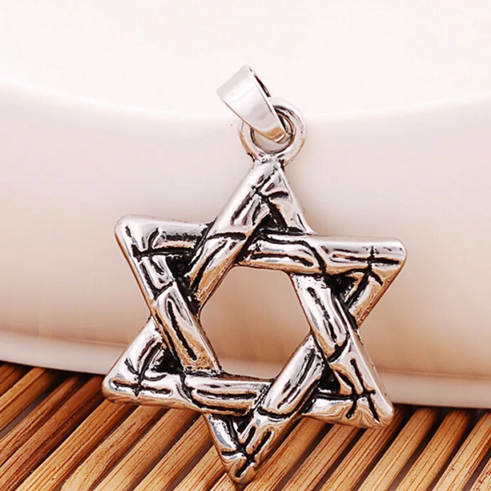 

1 X Hexagram Pendants Man Necklaces Jewelry Men Jewish Star Chain Solomon seal