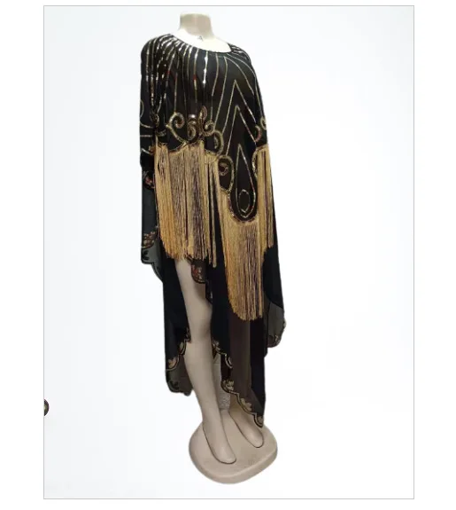 

Muslim Abaya Sequins Arab Dress Tassels African Dashiki Cardigan Kimono Long Robes Mubarak Vestidos Eid Ramadan Islamic Djellaba