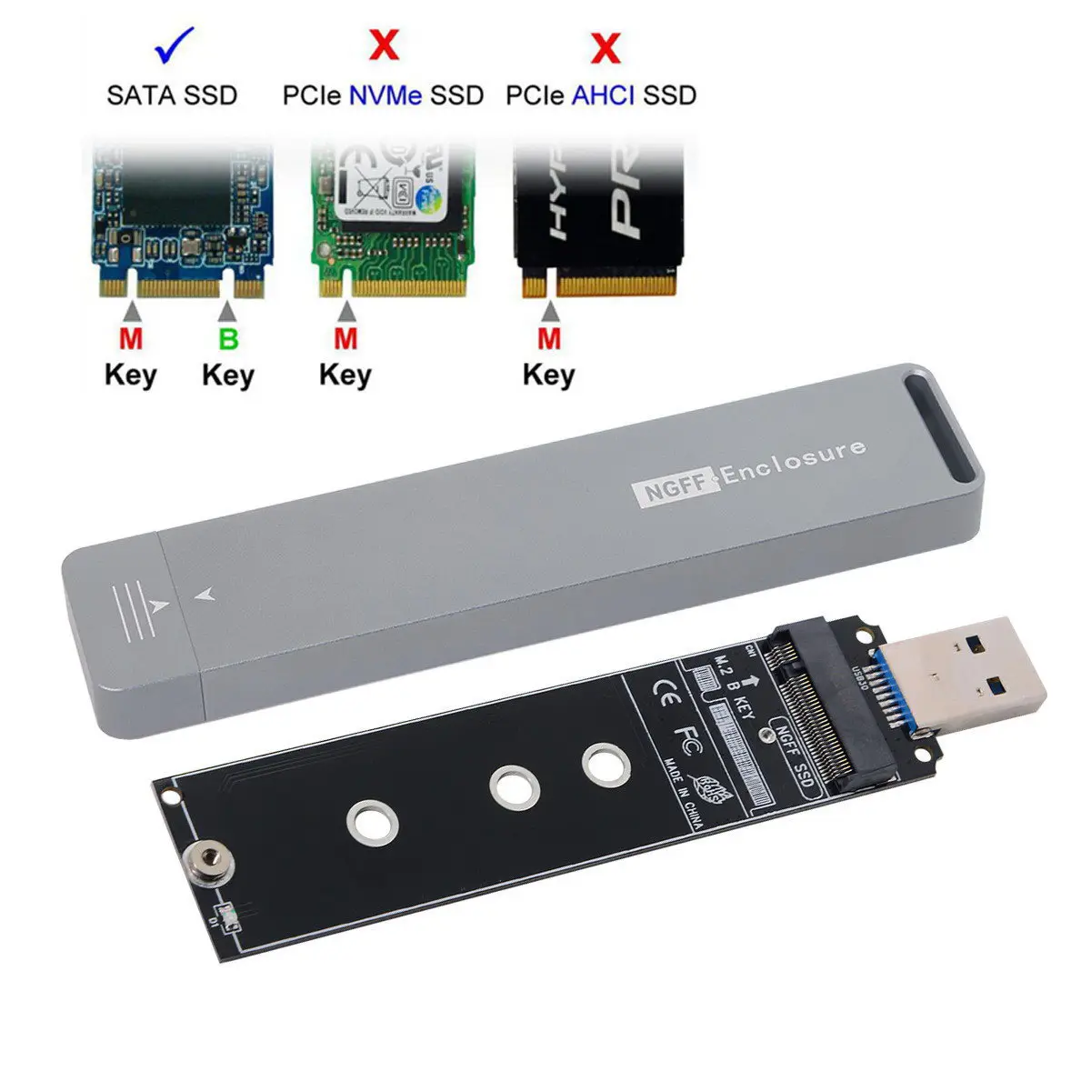 Внешний PCBA-адаптер CY Xiwai USB 3 0 для NGFF M2 B/M-key SSD |
