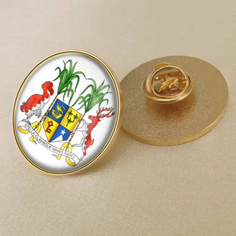 Герб Маврикия карта флаг Национальная эмблема брошь значки нагрудные знаки |