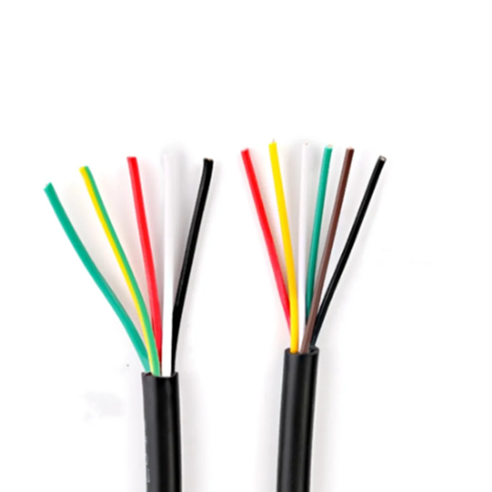 15 AWG 1.5MM2 RVV 2/3/4/5/6/7/8/10/12/14/16/18 Cores Pins Copper Wire Conductor Electric Cable Black