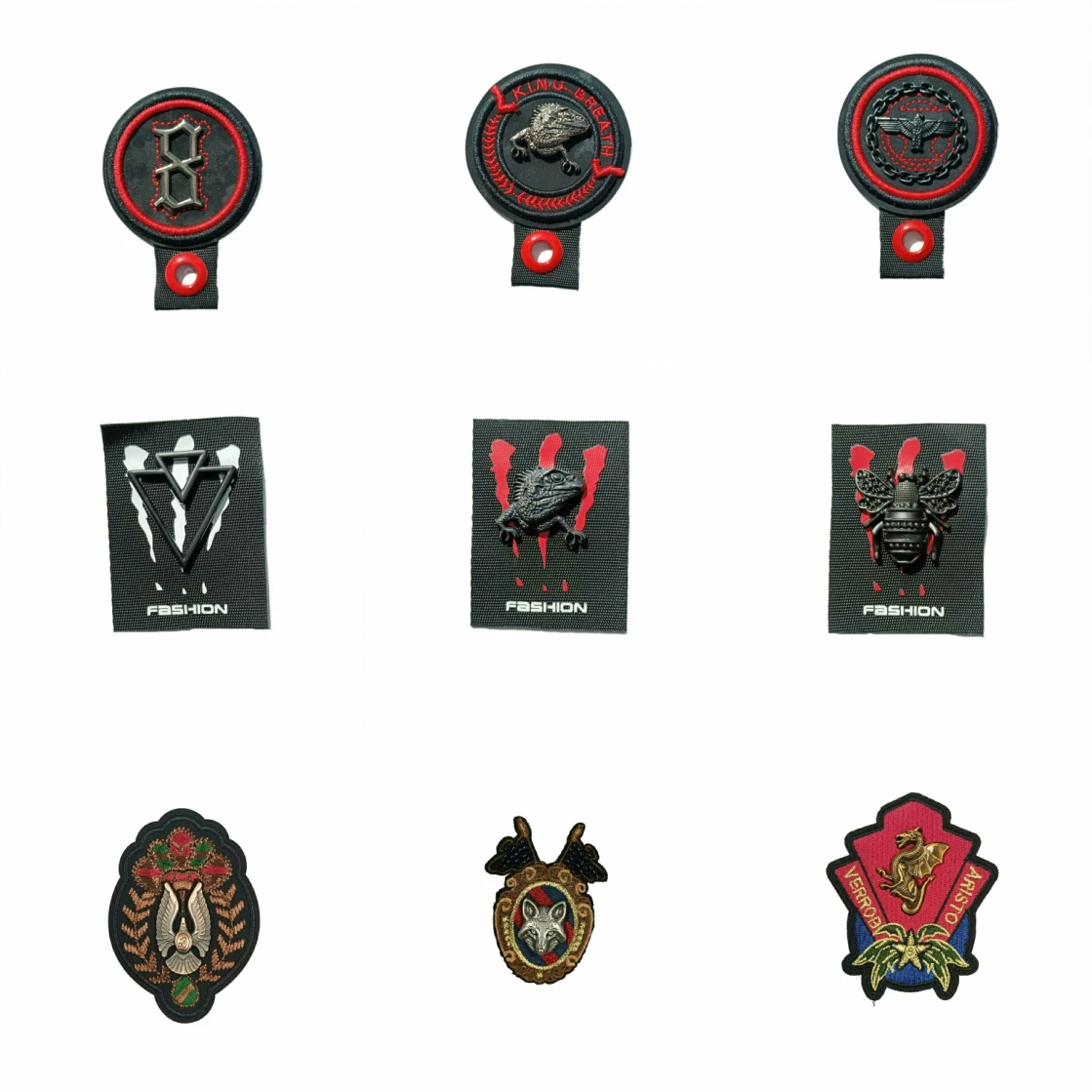 

embroidery metal crown anchor cats letter bee eagle lion tiger letter horse shield embroideried patches for clothing PA-51