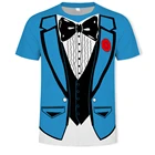 Футболка с 3D-принтом, Мужская модная рубашка, уличная одежда, мужская рубашка с круглым вырезом и коротким рукавом, для лета