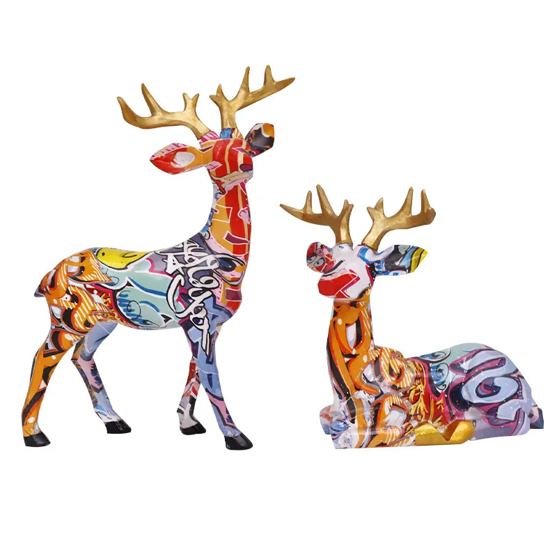 

Handmade Figurine Deer Statue Nordic Decoration Home Decor Statues Resin Deer Figurines Fr Your Home Dazzle Colour Deer Animal