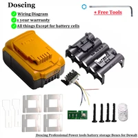 doscing diy dcb200 rechargeable batteries plastic case pcb circuit board for dewalt 18v 20v 3 0ah 4 0ah li ion battery