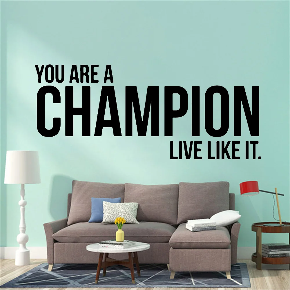 

Lovely champion quotes Wall Art Decal Wall Stickers Pvc Material For Kids Room Decoration Wall Decoration Murals