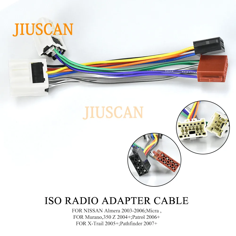 JIUSCAN 12 020 ISO радио адаптер для NISSAN 2003 + (выберите модели) жгут проводов разъем