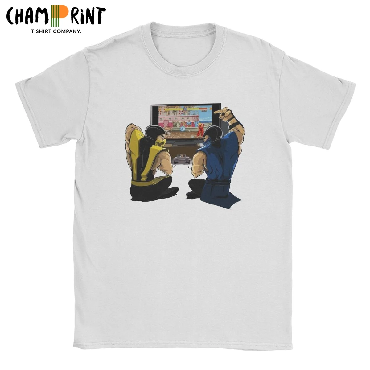 Mortal Kombat Sub Zero VS Scorpion футболки мужские Забавные Mk11 Ретро файтинг аркадная игра