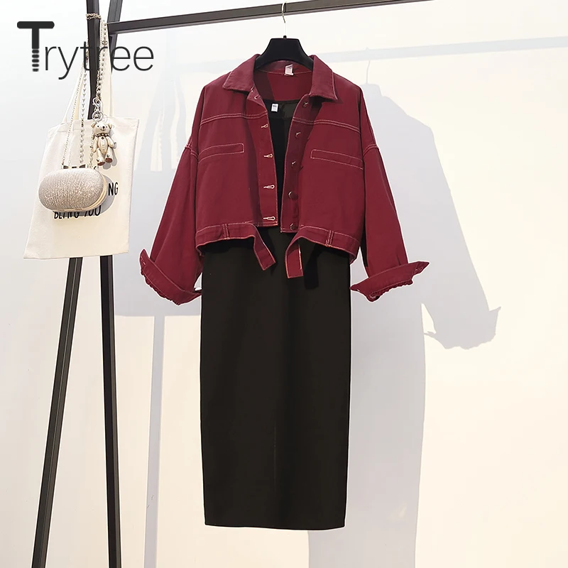 Женский комплект из двух предметов Trytree однобортный Топ с отложным воротником и