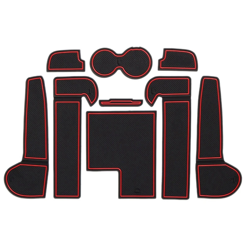 

Gate Slot Mats For A6 C7 2015 2016 2017 2018 Interior Door Pad Cup Holders Non-Slip Mats