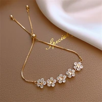 beauty women girls exquisite adjustable five little flowers stars bracelet hot sale personality trendy fashion jewelry gifts