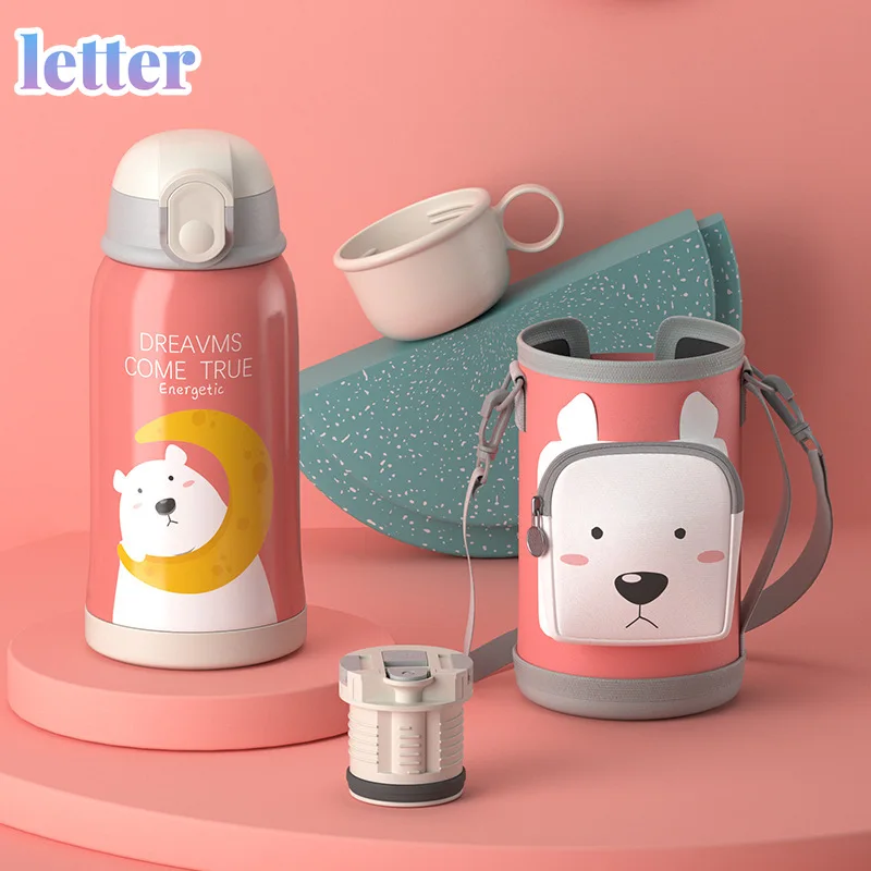 

550ml Baby Feeding Bottle Stainless Steel Milk Thermos for Children Insulated hot water Bottle warmer leak-poof thermal Cup
