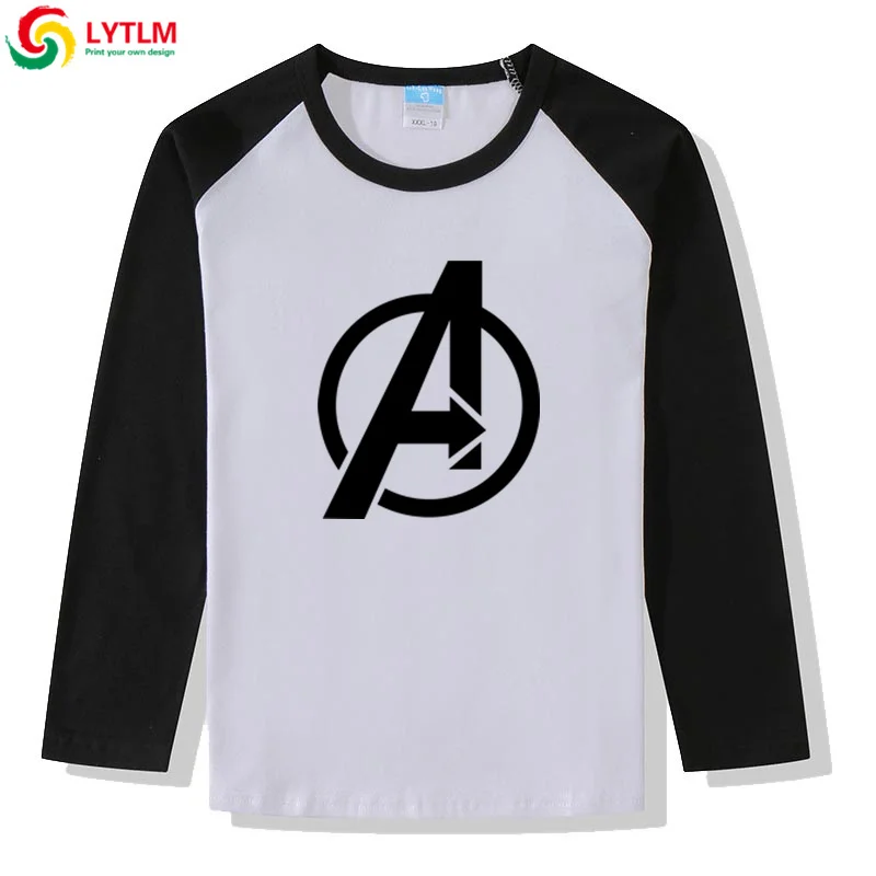 LYTLM Marvel/футболка для мальчиков, Мстители 4, детская одежда для девочек, 9 Camisetas, зимние топы с длинными рукавами для мальчиков, осень, Детская рубашка - Цвет: CXCJ LYCRA Black
