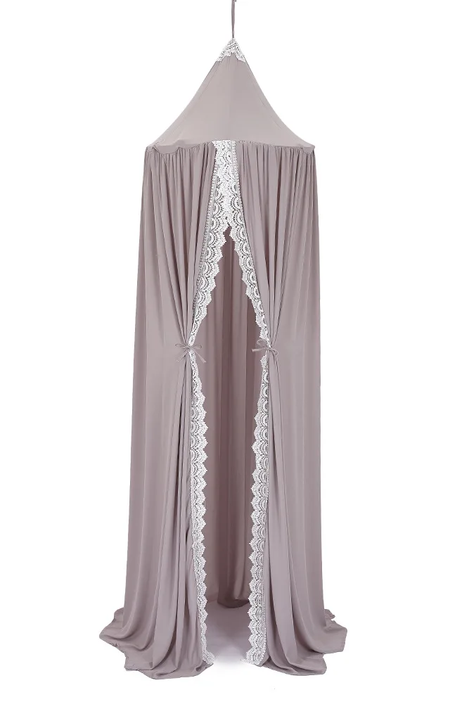 

Chiffon Baby Room Decoration Lace Mosquito Net Kids bed curtain canopy Round Crib Netting tent photography props baldachin 240cm