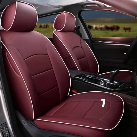 red wine for 7 seat CARTAILOR чехол для автокресла из натуральной кожи и аксессуары для Land Rover Discovery, спортивные чехлы для сидений автомобилей, защита сидений, полный комплект - Название цвета: red wine for 7 seat