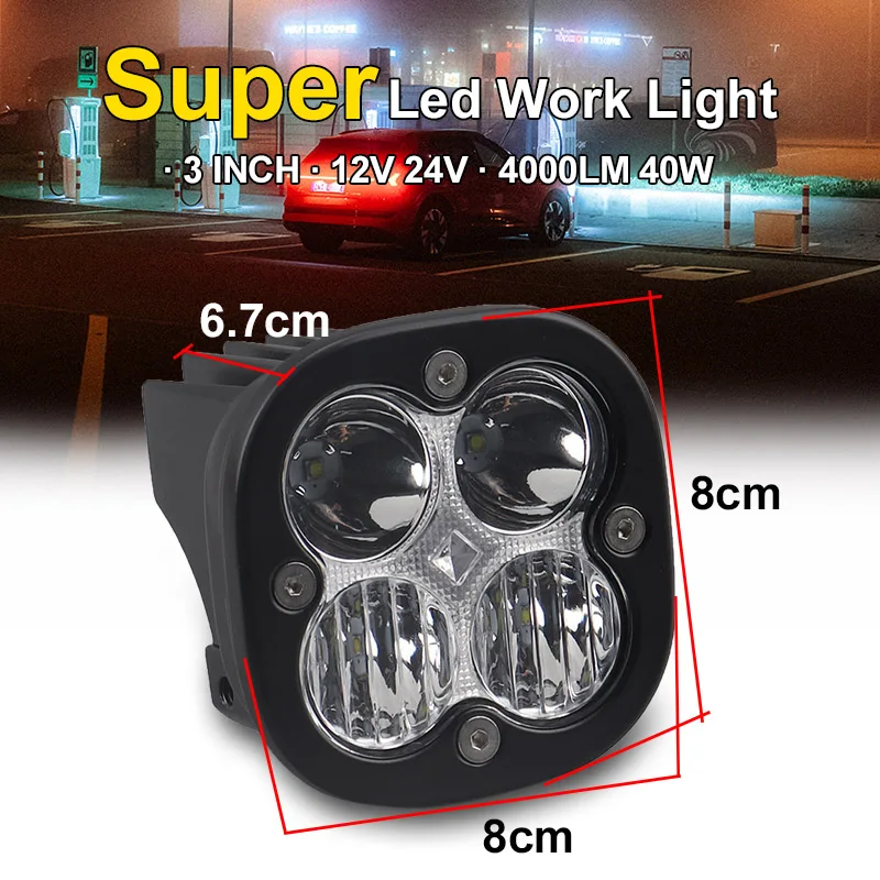 led working lights 4000LM car lamp combo beam 40w off road 4wd suv atv moto truck tractor automotivo worklight | Автомобили и