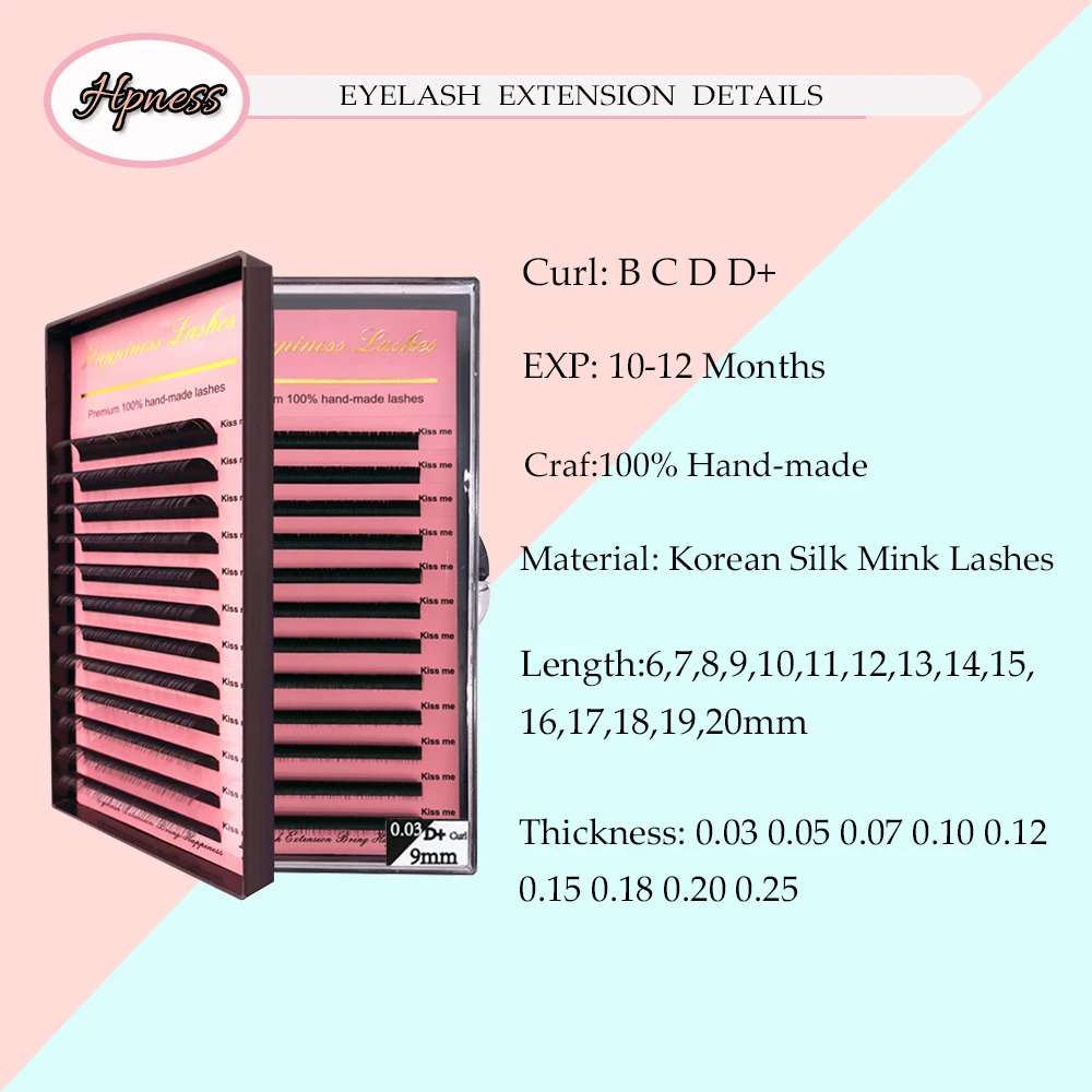 7-15 мм индивидуальные норковые шелковые ресницы для наращивания смешанные глаз