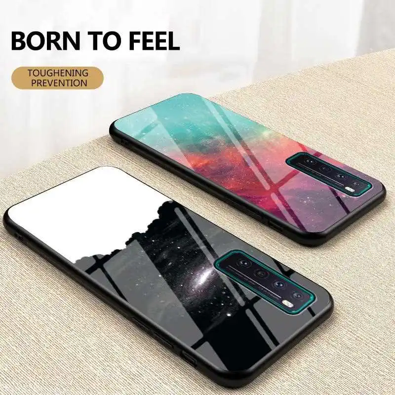 

KatyChoi Starry Sky Pattern Glass Case For Huawei Nova 7 6 SE 7 5 Pro 4e 3e 4 3 3i 2i Phone Case Cover