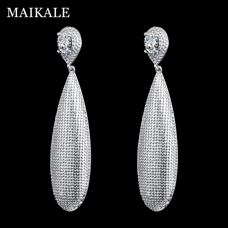 Женские простые серьги подвески MAIKALE медные золотистые серебристые/белые черные