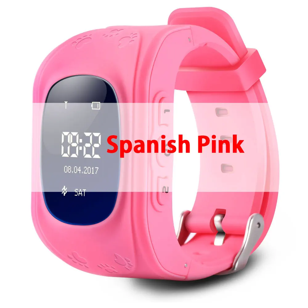 Spanish Pink Q50, gps, умные детские часы, SOS, поиск местоположения, детский локатор, трекер, анти-потеря, монитор, детские часы, IOS и Android - Цвет: Spanish Pink