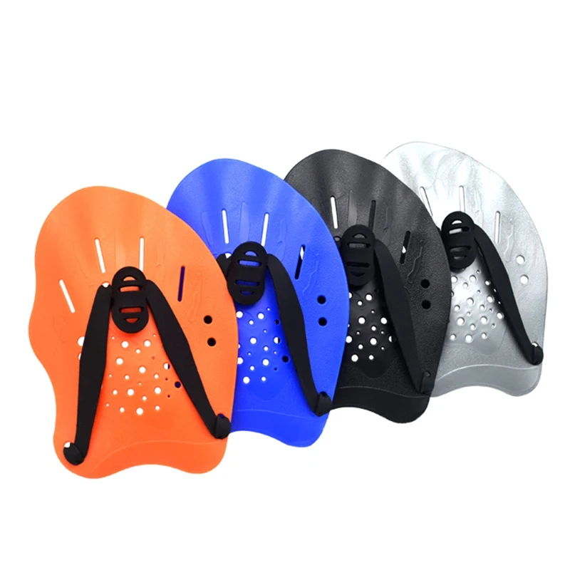 

1 Pair Swimming Paddles Adjustable Silicone Hand Webbed Hand Swim Diving Training Frog Finger Gloves Pad Fins Flipper With Strap