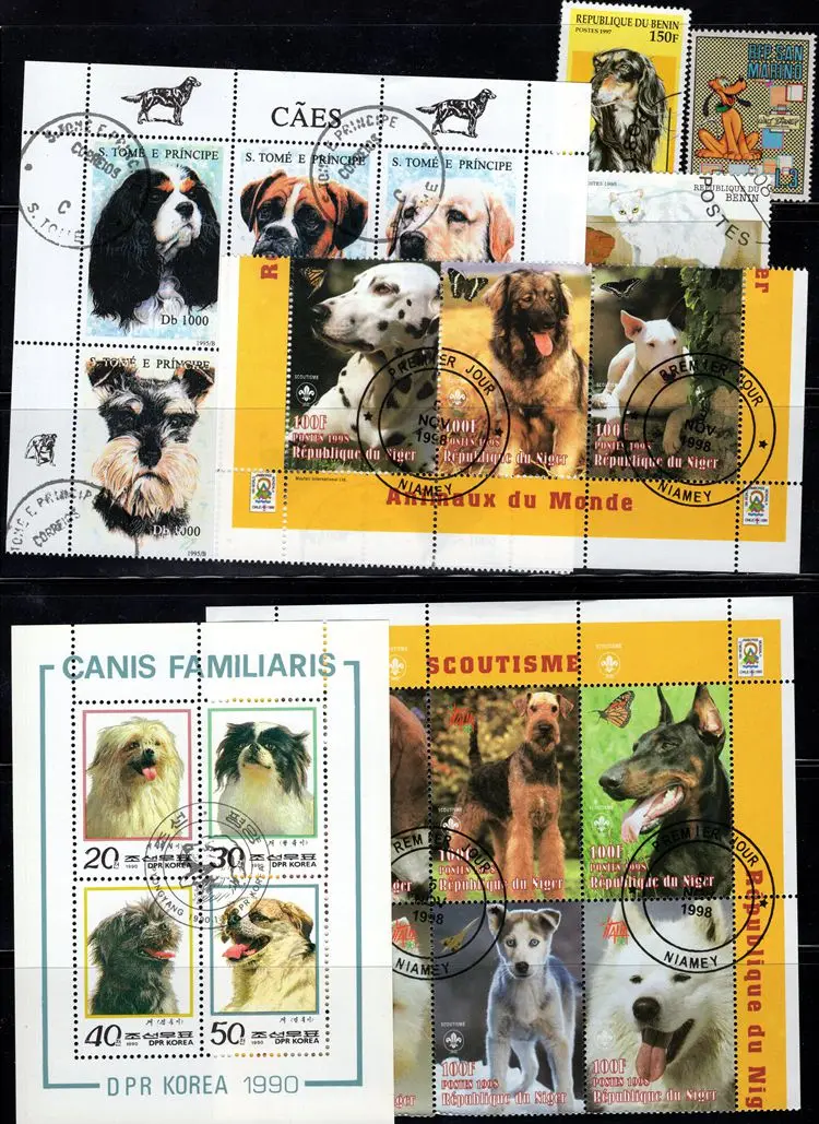 

250 шт., на тему собаки и кошки, разные почтовые штампы со всего мира, без повторов, высокое качество, коллекция хорошего состояния, коллекция штампов
