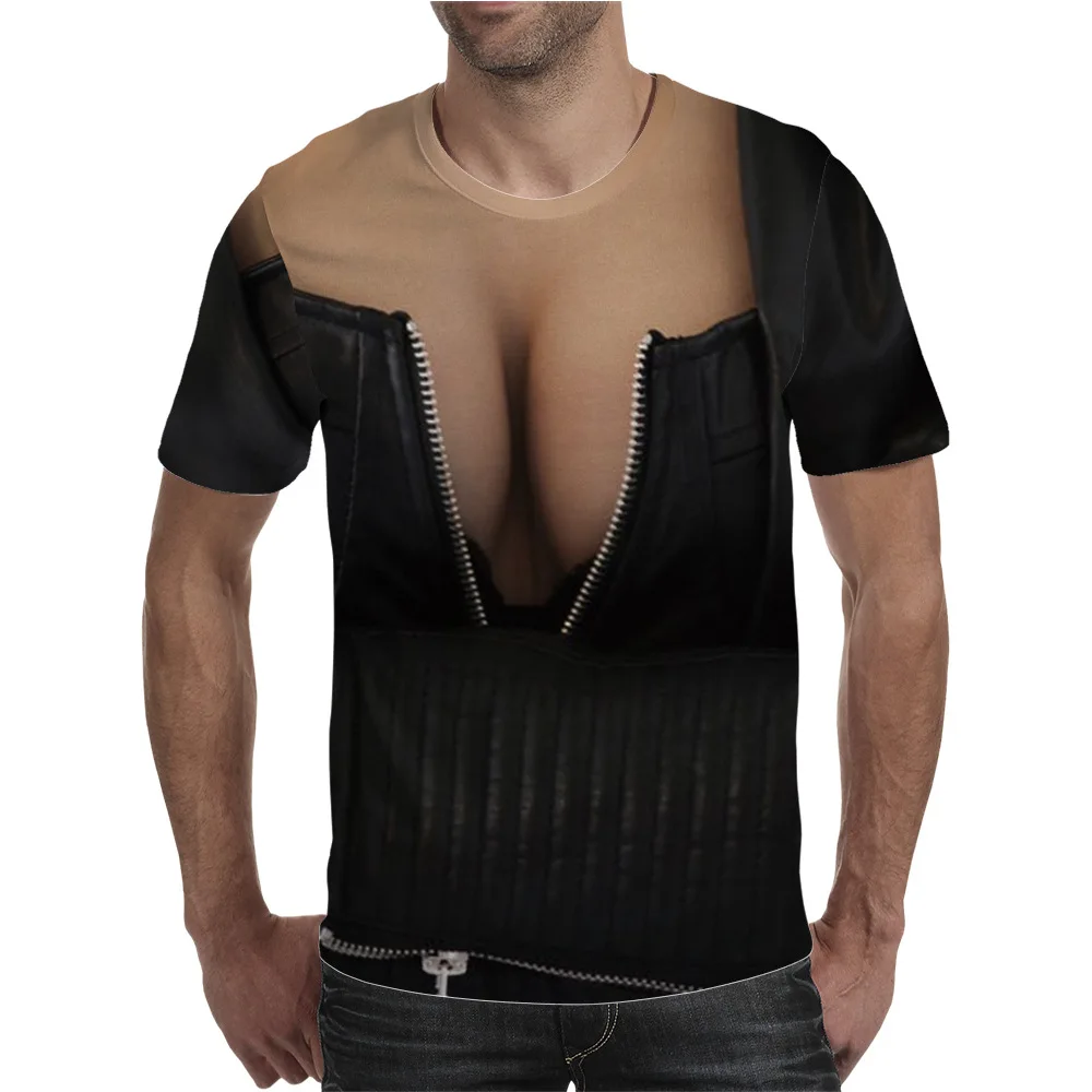 

Men's 3D Graphic Printed T-Shirt Fun Short Sleeve O-Neck T-Shirt Hip Hop Punk Style Fitness Summer New 2021