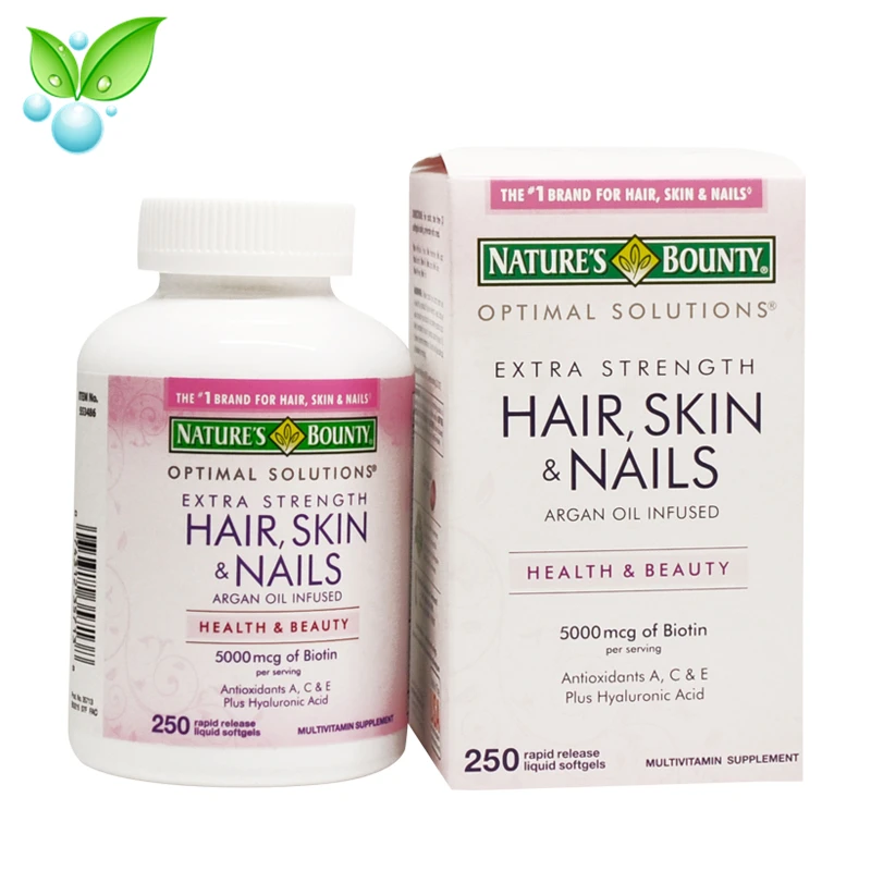 Коллаген биотин капсулы American Original Nature's Bounty 250 капсул дополнительная яркость