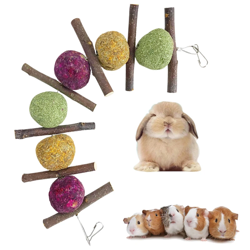 

Small Animals Teeth Care Rodent Rabbits Natural Pet Molar String Hanging Chewing Biting Toy Training Organic