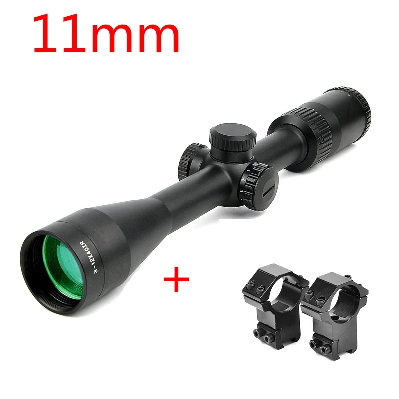 SWAROVSKl 3-12X40 ИК прицел с красной подсветкой Стекло гравированное сетка оптический прицел башенки сброс полный размер охотничьи прицелы - Цвет: 11mm