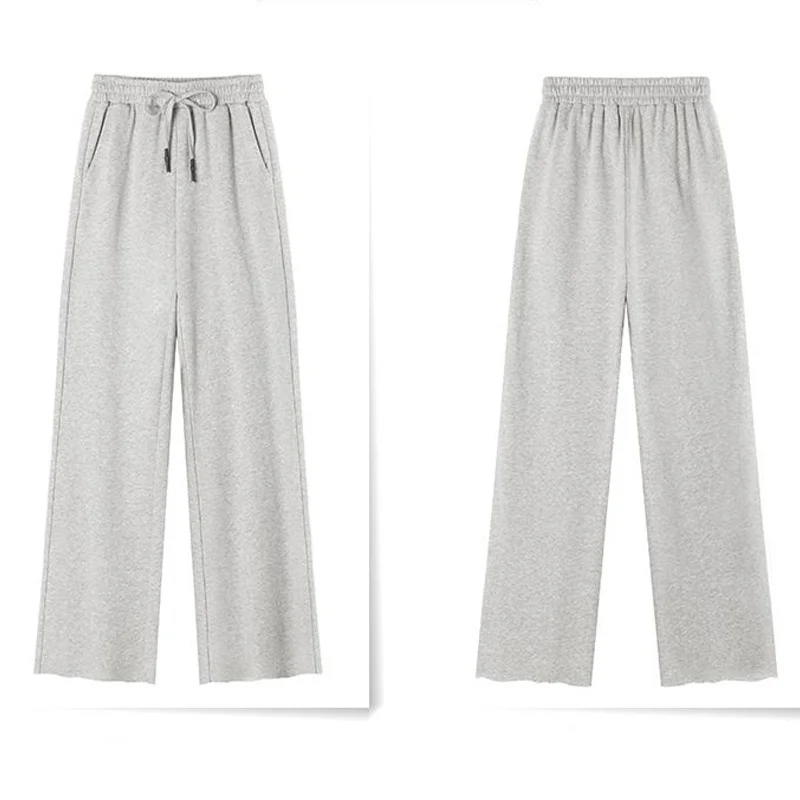 

Wide Leg Pants Women Baggy Joggers Spring 2021 New High Waist Gray Black Sweatpants Sport Clothing Trousers Femme Ropa Mujer