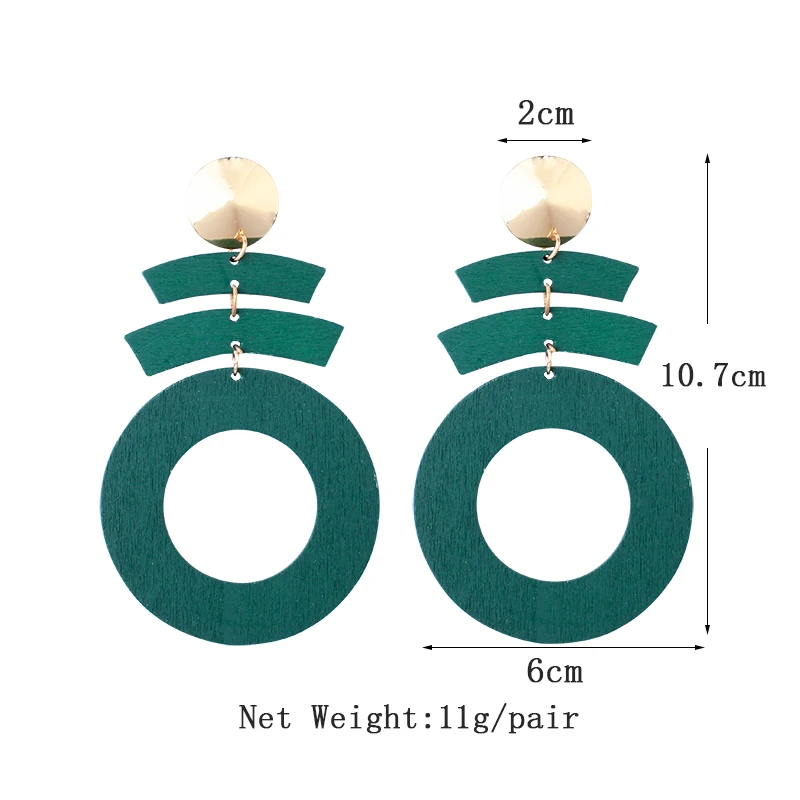 

Fashion Geometric Big Wooden Earrings For Women Gold Africa Long Statement Dangle Drop Earring Female Fashion Jewelry 2020 New