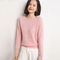 the best cashmere round neck womens 2022 autumn and winter new pullover blouse elegant hollow casual all match knitted sweater